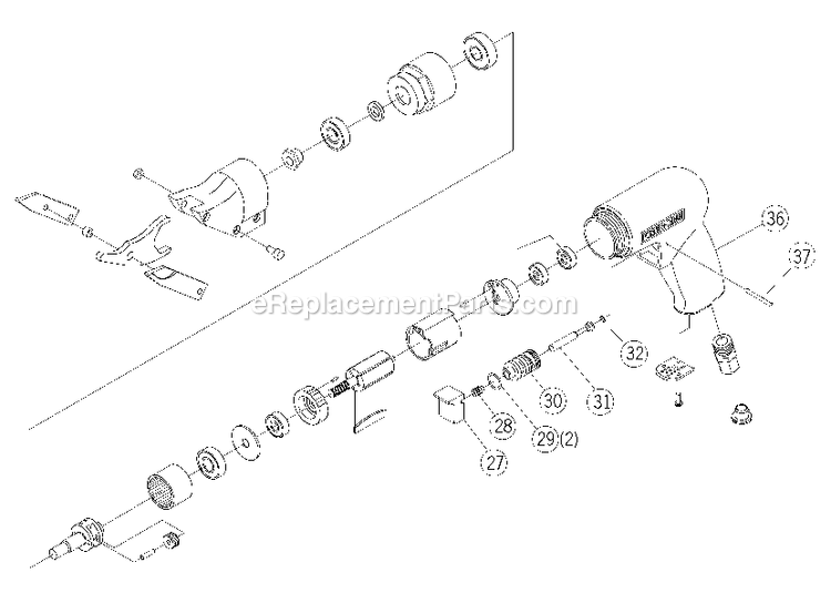 Page A Diagram and Parts List for PTX6 Type 0 Porter Cable Air Tool